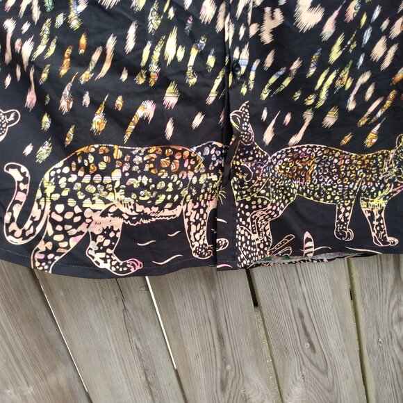 Leopard Print Shirt 2XL Large with Button Front Collar 52" Chest 2000s Y2K - Picture 9 of 14